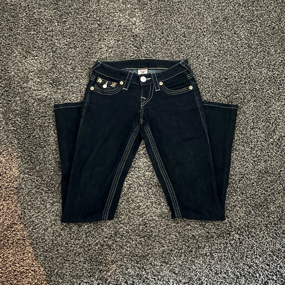 Women’s dark blue True Religion jeans